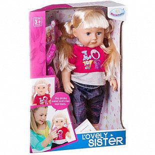 Кукла Shenzhen Toys Lovely Sister с аксессуарами, пьёт воду и плачет WZJ015-2
