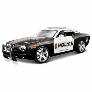 Масштабная модель автомобиля Maisto 1:18 Додж Челенджер полиция (31365) black/white