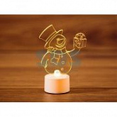 Фигура светодиодная Neon Night Снеговик с подарком 2D на подставке 501-054