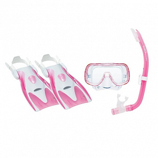 Комплект для плавания Tusa Sport (маска, трубка, ласты) pink UP-2414