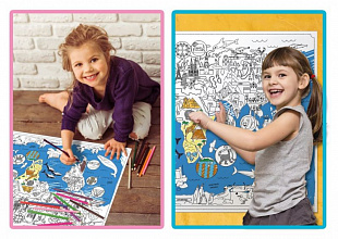 Плакат-раскраска Десятое Королевство Карта мира 02731