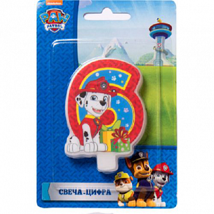 Свеча-цифра №6, Щенячий патруль 31358