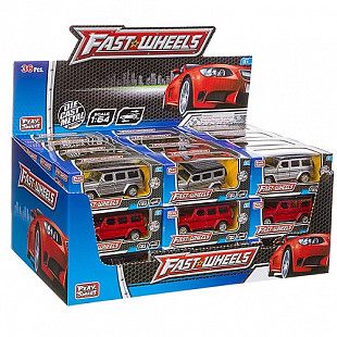 Набор металлических инерционных машин Play Smart Fast Wheels 6593W (36шт)