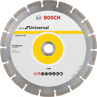 Алмазный круг Bosch Сегментный 230х2,4х 7х22,23 мм Универсал ECO 2608615031
