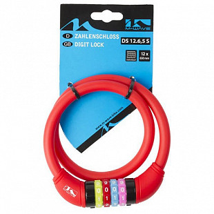Замок кодовый M-Wave 12х650мм red 5-231053