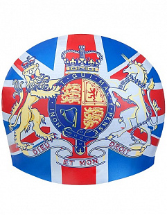 Шапочка для бассейна (плавания) взрослая Mad Wave ENGLAND blue/red