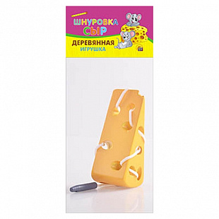 Деревянная игрушка Рыжий Кот Шнуровка Сыр ИД-4168