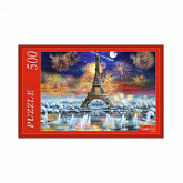 Пазл Рыжий Кот Эйфелева башня и салют 500 МГ500-7358
