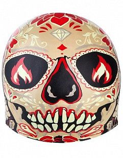 Шапочка для бассейна (плавания) взрослая Mad Wave Tomb Face Silicone Printed brown