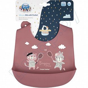 Слюнявчик Canpol babies Bonjour Paris С карманом 74/027_red