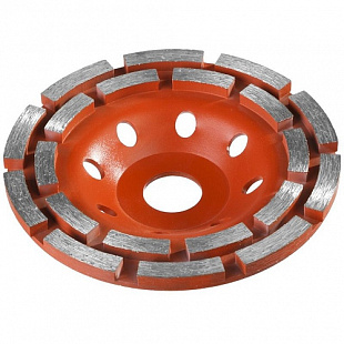 Алмазная чашка Зубр Мастер Бетон 2-х рядная 125х6,6х5х22,23 33376-125