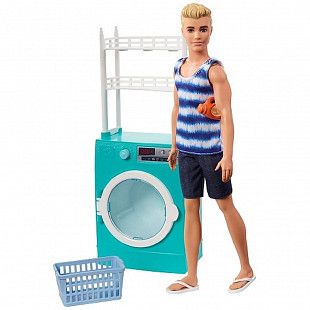 Игровой набор Barbie Ken в прачечной FYK51 FYK52