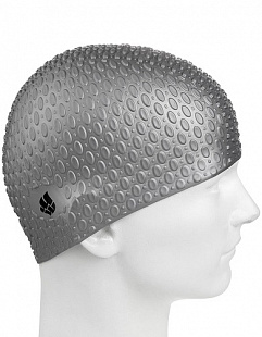 Шапочка для бассейна (плавания) женская Mad Wave Silicone Bubble silver