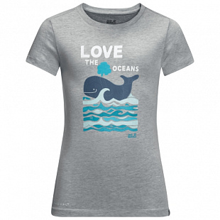 Футболка детская Jack Wolfskin Ocean T Kids slate grey