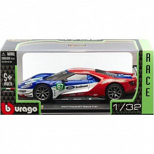 Машинка Bburago 1:32 2017 Ford GT №67 Le Mans (18-41158) blue