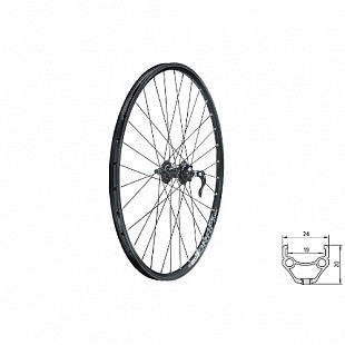 Переднее колесо Kellys Draft DSC 26" двойной обод 32Н с эксцентриком black ZKE92782