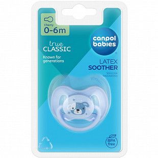 Пустышка Canpol babies Cute Animals Латексная Круглая 0-6 мес. (22/593_new) blue