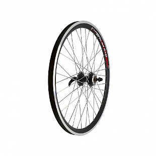 Переднее колесо 24" обод двойной black, втулка, под диск 6 отв,с эксцентриком, black ZXX18860