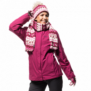Шапка женская Jack Wolfskin Scandic Cap Women garnet red all over