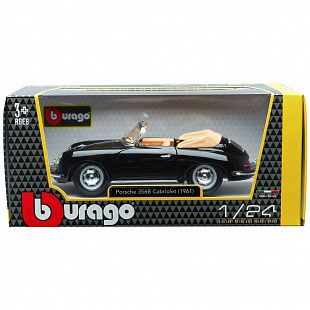 Машинка Bburago 1:24 Porsche 356B Cabriolet (1961) (18-22078) Black НОВОЕ ПОСТУПЛЕНИЕ