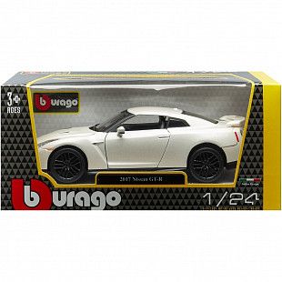 Машинка Bburago 1:24 Nissan GT-R (18-21082) white