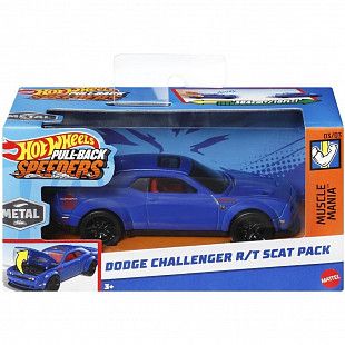 Машинка Hot Wheels 1:43 Pullbacks Dodge Сhallenger R/T Scat Pack (HPR70 HPT04 HWH39)