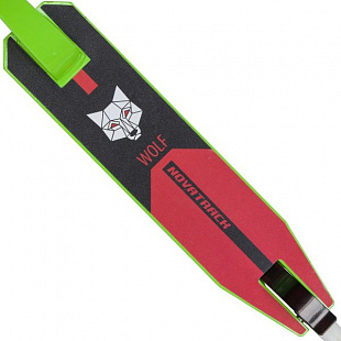 Самокат Novatrack Wolf Green/Red 100A.WOLF.GN8