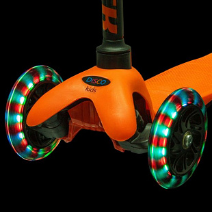 Самокат-кикборд Novatrack Disco-kids Black/Orange 120H.DISCOKIDS.BOR7