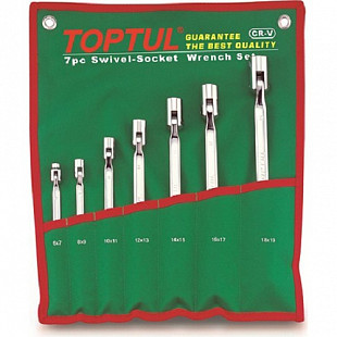 Набор шарнирных ключей с поворотной головкой Toptul 6-19 мм GAAA0704