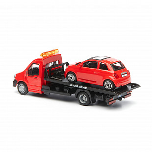Масштабная модель автомобиля Bburago Street Fire Эвакуатор и Alfa Romeo MiTo 1:43 (18-31400) Black/Red