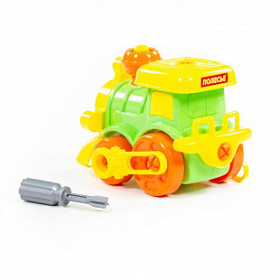 Конструктор-транспорт Полесье Паровозик 25шт 77134 Red