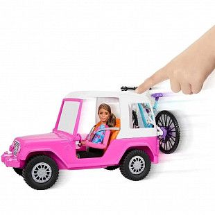 Кукла Barbie на джипе с велосипедом (HKB06)