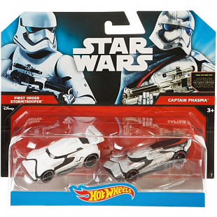 Набор машинок Hot Wheels Звездные войны Штурмовик Первого Ордена и Капитан Фазма (CGX02)