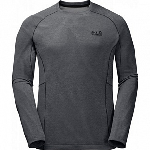 Футболка мужская Jack Wolfskin Hydropore Longsleeve Men grey