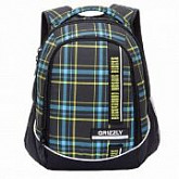 Рюкзак школьный GRIZZLY RU-925-2 /3 blue/green square