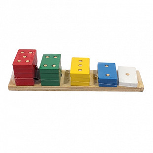 Развивающая игрушка Рыжий Кот Деревянная Пирамидка Прямоугольники ИД-0048