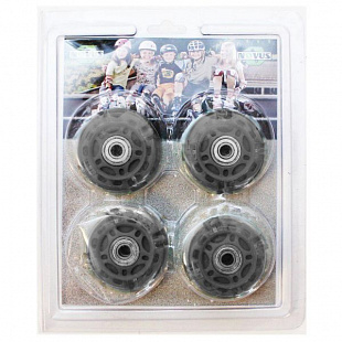 Комплект светящихся колёс для роликовых коньков Novus NWS-17.01 black