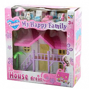 Дом для куклы My happy family House dream с мебелью 3906