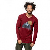 Футболка мужская Jack Wolfskin Mountain Longsleeve M dark lacquer red