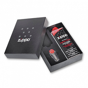 Подарочная коробка Zippo 50R (кремни + топливо,125 мл + место для широкой зажигалки)