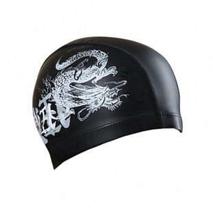Шапочка для бассейна (плавания) взрослая Mad Wave Dragon PU Coated black