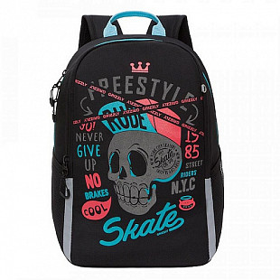 Рюкзак школьный GRIZZLY RB-151-3 /2 black/light turquoise