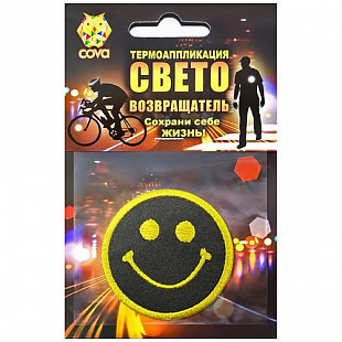 Термошеврон световозвращающий Cova Смайл yellow