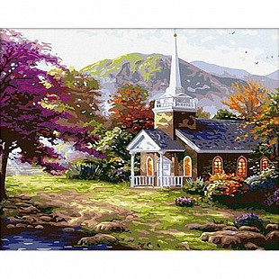 Картина по номерам Picasso Церковь в горах PC4050290