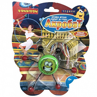 Игрушка Bondibon Чудики Сползает по стеклу Акробат Смайл ВВ4280 green