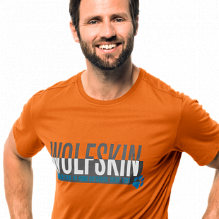 Футболка мужская Jack Wolfskin Slogan T Men desert orange