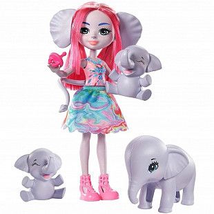 Игровой набор Enchantimals Эсмеральда Элефант и её друзья слоники (GTM30)