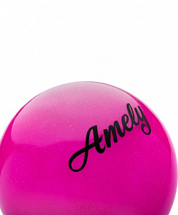 Мяч для художественной гимнастики Amely с блестками AGB-102 15 см pink