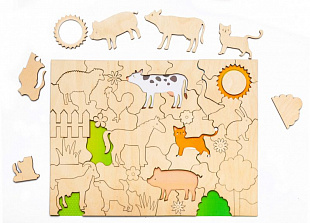 Развивающий эко-пазл раскраска Bradex Домашние животные DE 0422