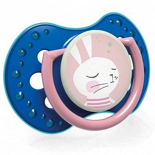 Пустышка силиконовая 3-6 мес. симметричной формы, динамическая LOVI Follow the Rabbit (22/859girl) 2 шт.